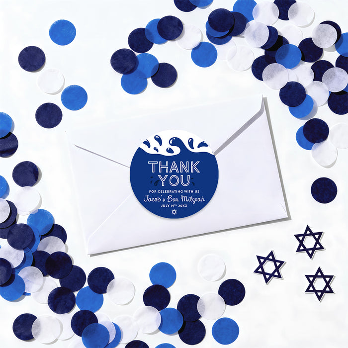 Pool Party Bar Mitzvah Invitation Blue Water Theme Design