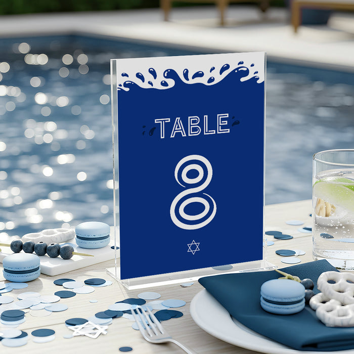 Pool Party Bar Mitzvah Invitation Blue Water Theme Design
