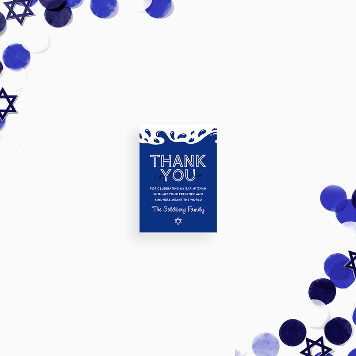 Pool Party Bar Mitzvah Invitation Blue Water Theme Design