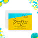 pool party birthday save the date card with bright blue water and yellow poolside design for a summer birthday celebration-front