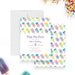 Popsicle-themed birthday invitation featuring "Pop On Over" text and a pastel ice pop illustration-front-back
