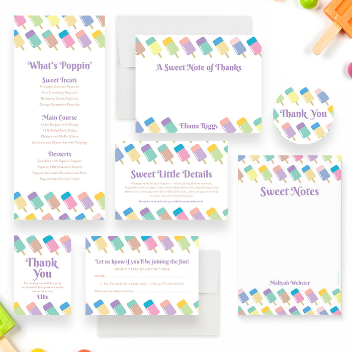 Popsicle Birthday Invitation Summer Party Design