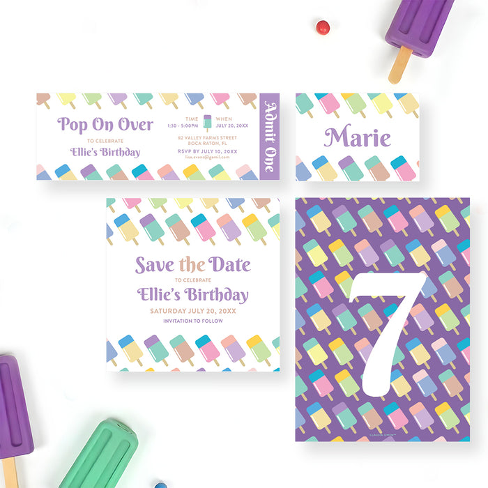 Popsicle Birthday Invitation Summer Party Design