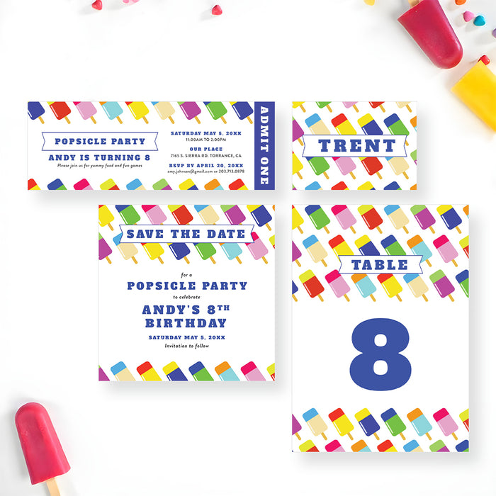 Popsicle Birthday Invitation Summer Party Design