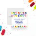 Popsicle party save the date card with a colorful ice pop pattern for kids’ summer birthday celebrations-front