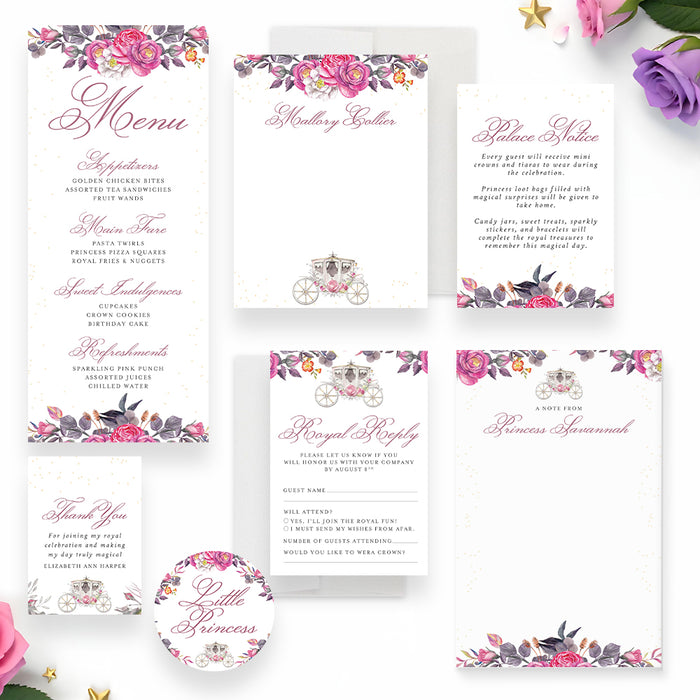 Princess Birthday Invitation Fairytale Carriage Princess Party Invite