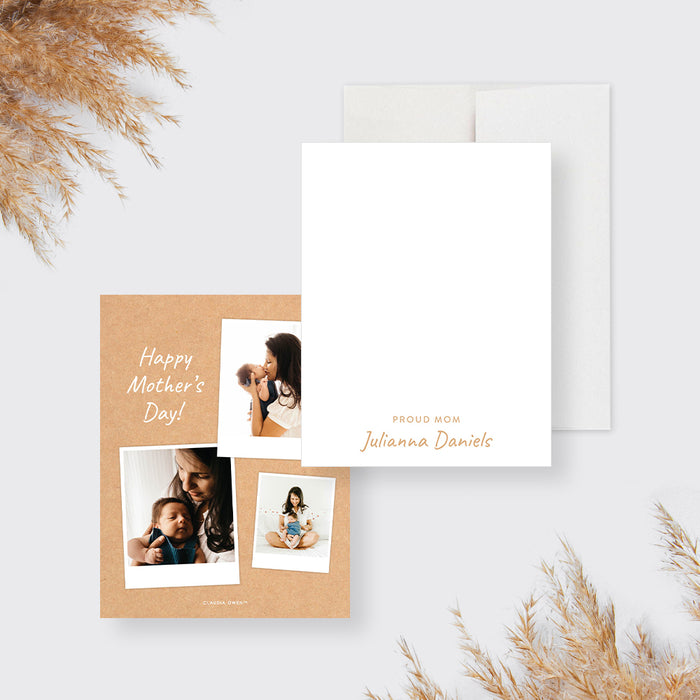 Happy Mother's Day Note Card, Happy Birthday Mom Stationery Card, Personalized Photo Greeting Card for Mothers, Proud Mom Photo Card