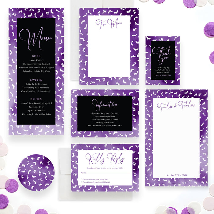 Purple Bachelorette Party Invitation Girls Night Invite