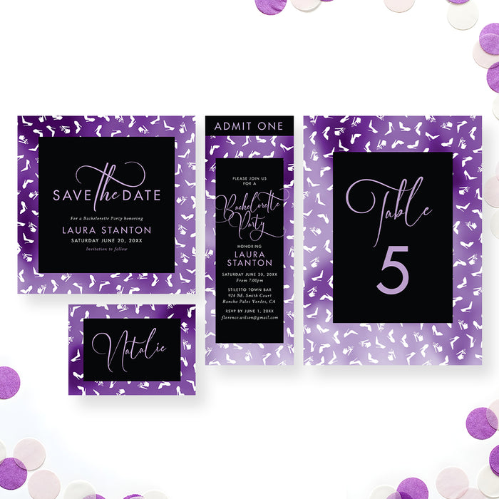 Purple Bachelorette Party Invitation Girls Night Invite