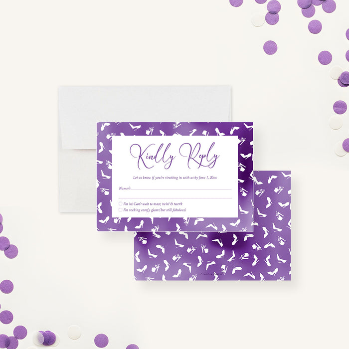 Purple Bachelorette Party Invitation Girls Night Invite
