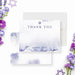 Bat Mitzvah thank you cards purple watercolor elegant set with Jewish design and soft colors-front-back