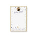 Personalized notepad featuring a photo with navy and gold stars, a crescent moon, and the phrase “Under the stars, every idea sparkles” design.
