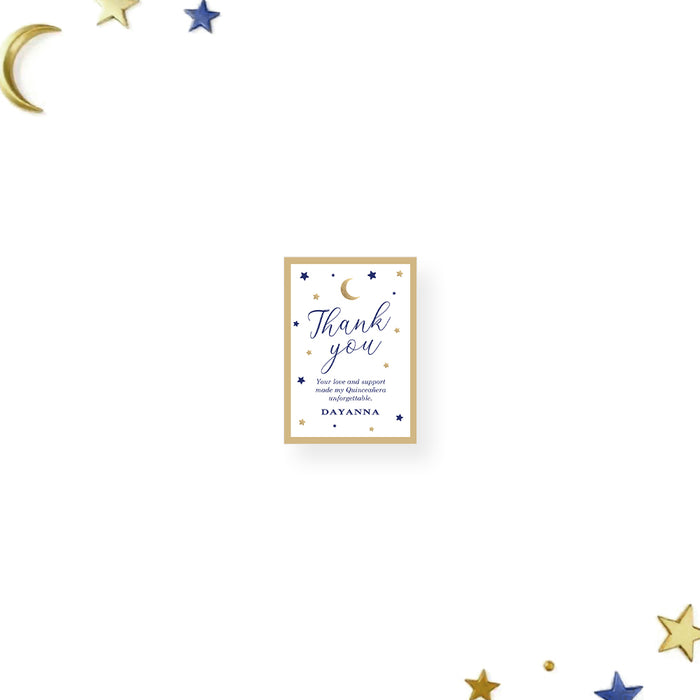 Celestial Quinceanera Invitation Moon and Stars Design
