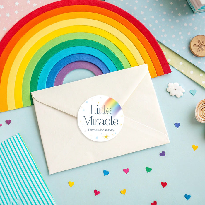 Colorful Rainbow Baby Shower Invitation with Clouds and Raindrops