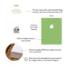 Product details graphic for real estate thank you note cards with personalized photo, showing front and back designs, A2 size, and matte cardstock.