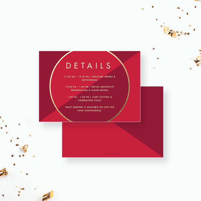 Red and Gold Business Launch Party Invitation Grand Opening Card