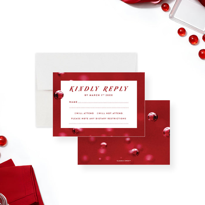 Cocktail Party Invitation Drinks and Nibbles Red Design