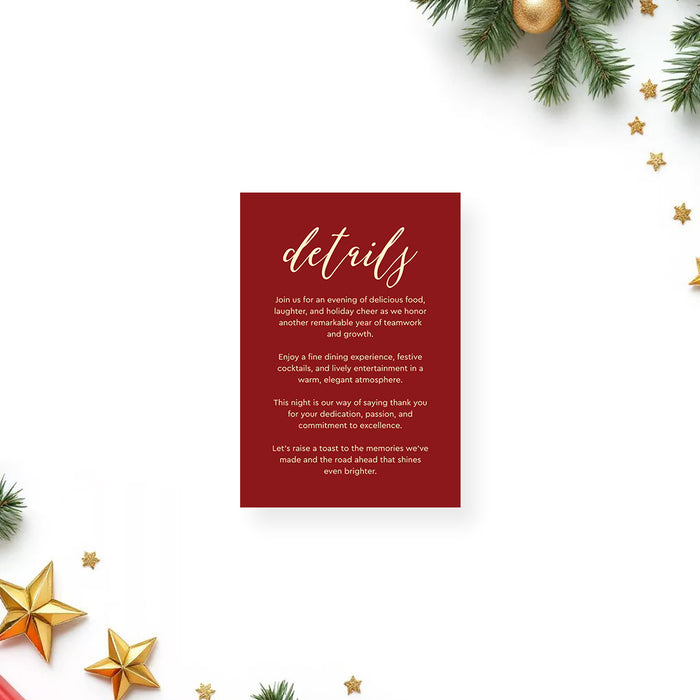 Corporate Holiday Party Invitation Red Christmas Event