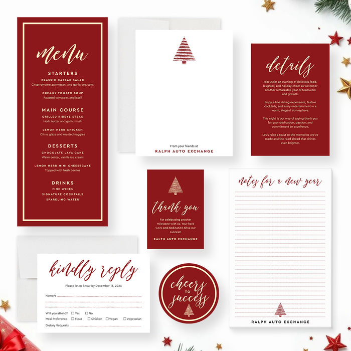 Corporate Holiday Party Invitation Red Christmas Event