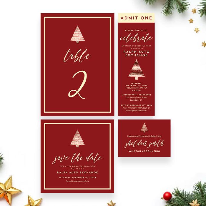 Corporate Holiday Party Invitation Red Christmas Event