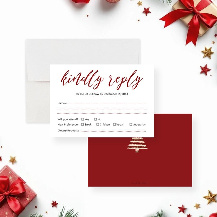 Corporate Holiday Party Invitation Red Christmas Event