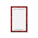 personalized red rose notepad with floral border design and custom name on lined stationery pad