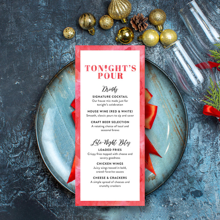 Personalized New Year’s Eve Party Invitation in Red Watercolor