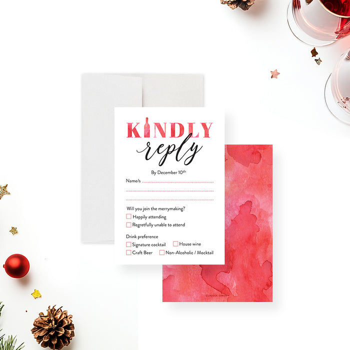 Personalized New Year’s Eve Party Invitation in Red Watercolor
