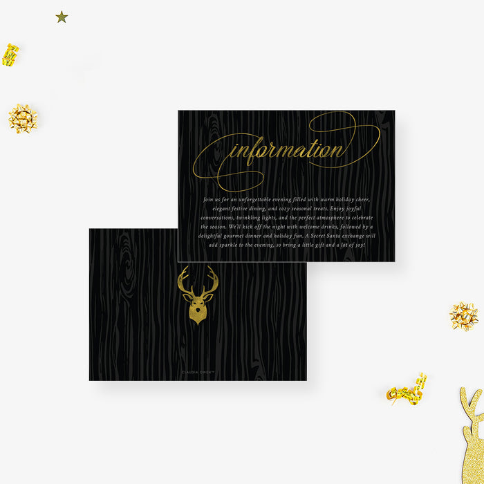 Reindeer Holiday Party Invitation Elegant Christmas Event