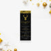 holiday ticket invitation with gold reindeer design on a dark woodgrain background for elegant Christmas party