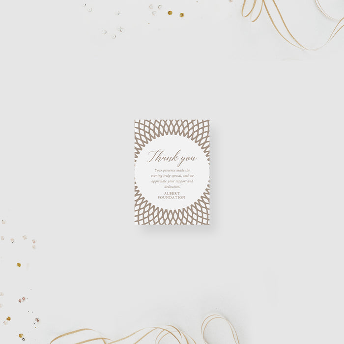 Years of Service Dinner Party Invitation Card with Beige Intricate Circular Pattern, Retirement Dinner Invitations, Employee Appreciation Dinner Invites