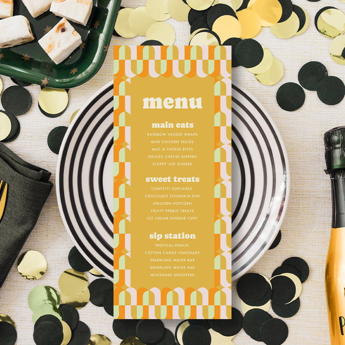 Retro Graduation Party Invitation Colorful Geometric