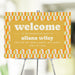 Retro graduation party welcome sign with a colorful geometric pattern