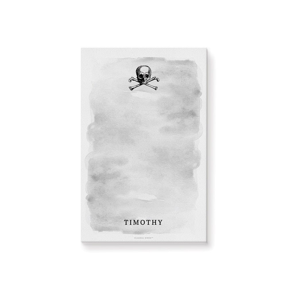Skull and Crossbones Notepad, RIP 30s Stationery Pad