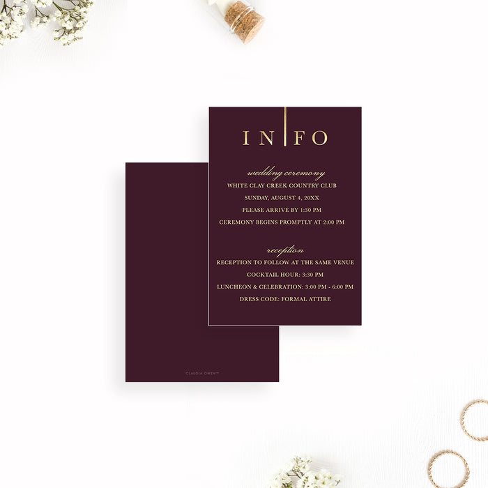 Romantic Burgundy Gold Wedding Invitation Love Design