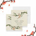 Cherry blossom save the date card featuring a floral branch design, customizable with the couple’s names and wedding date.-front-back