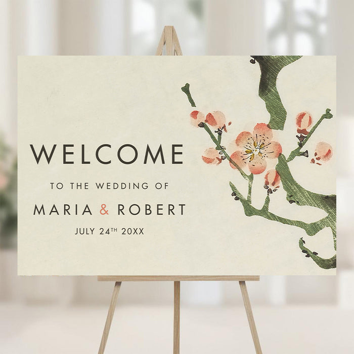 Personalized Cherry Blossom Wedding Invitation Spring Theme