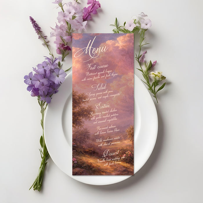 Personalized Romantic Vintage Oil Painting Wedding Invitation