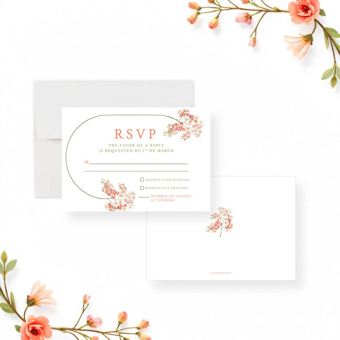 Blush Floral Wedding Invitation Elegant Spring Romance