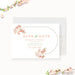 Custom floral save the date card with blush and coral blossoms and botanical frame for weddings, showers, or spring celebrations. -front