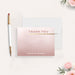 Blush pink note card with customized names, personalized wedding thank you stationery for couples-front
