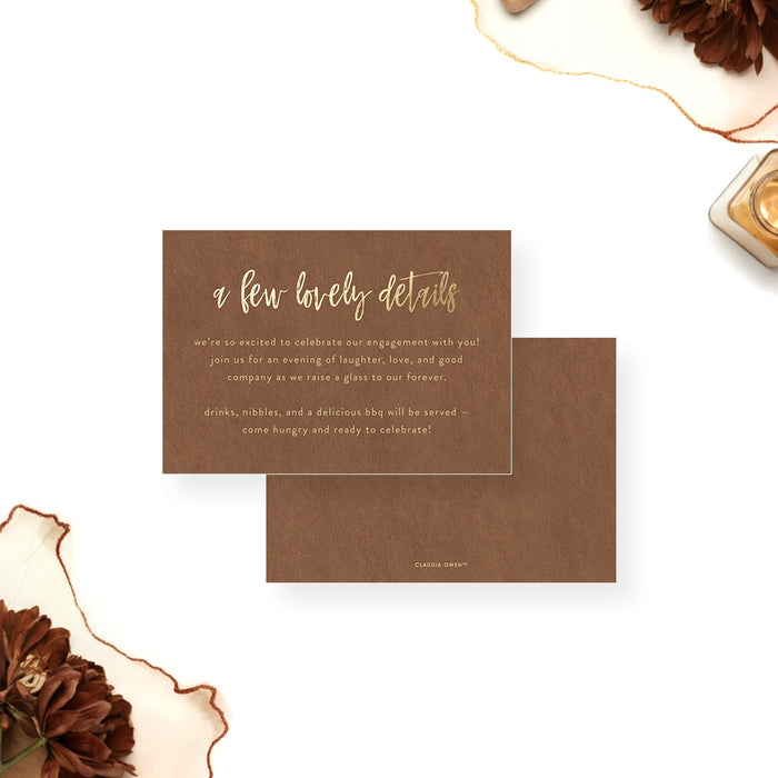 She Said Yes Engagement Invitation Rustic Brown Party Invite