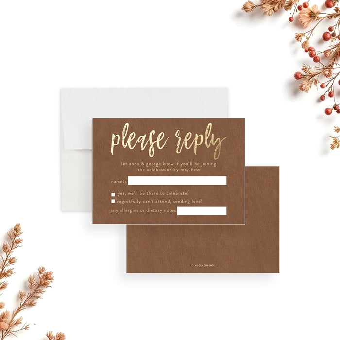She Said Yes Engagement Invitation Rustic Brown Party Invite