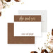She said yes to a note card with a brown and gold design for engagement thank you notes and wedding stationery-front-back