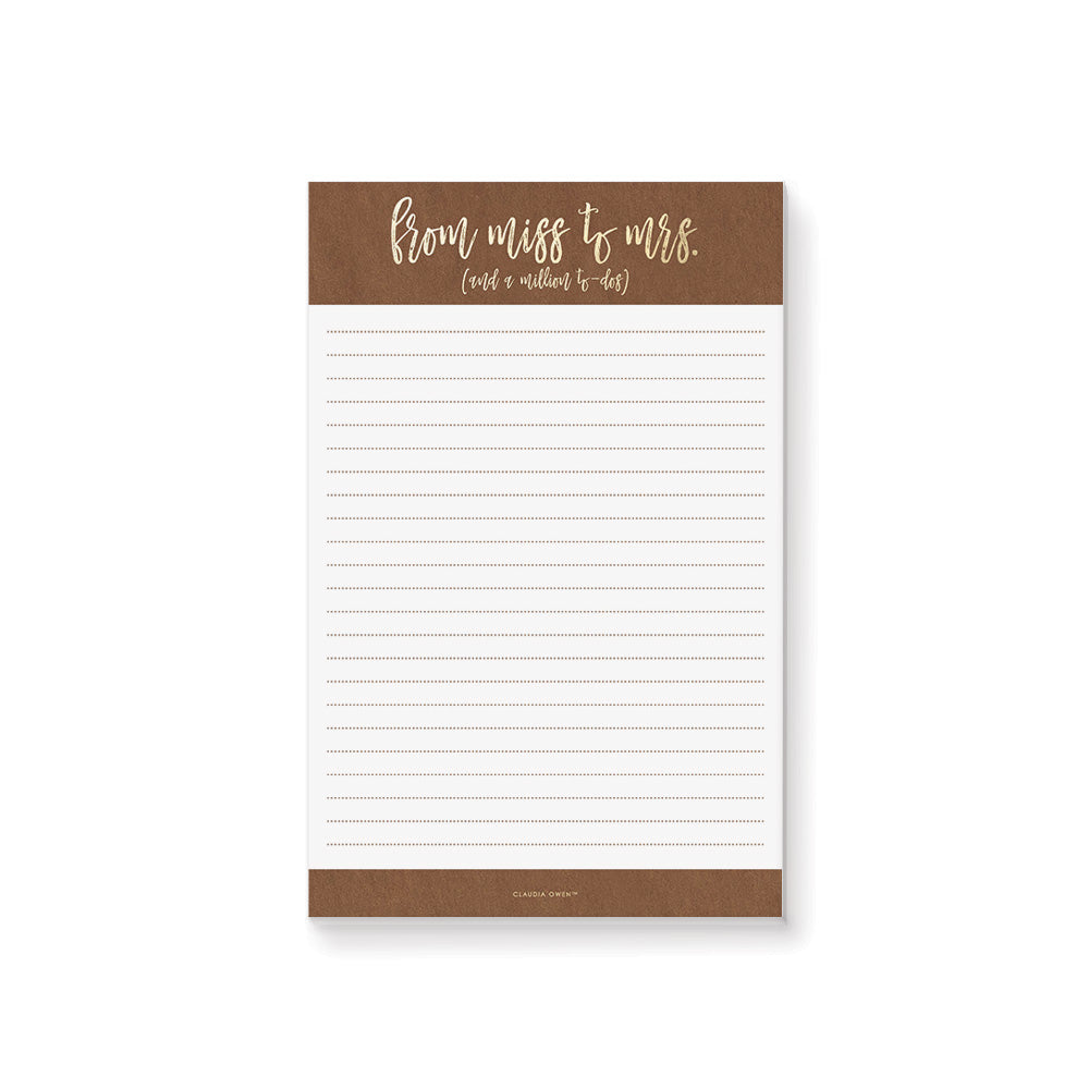 Bride To Be Planner Notepad Rustic Wedding Planning Pad