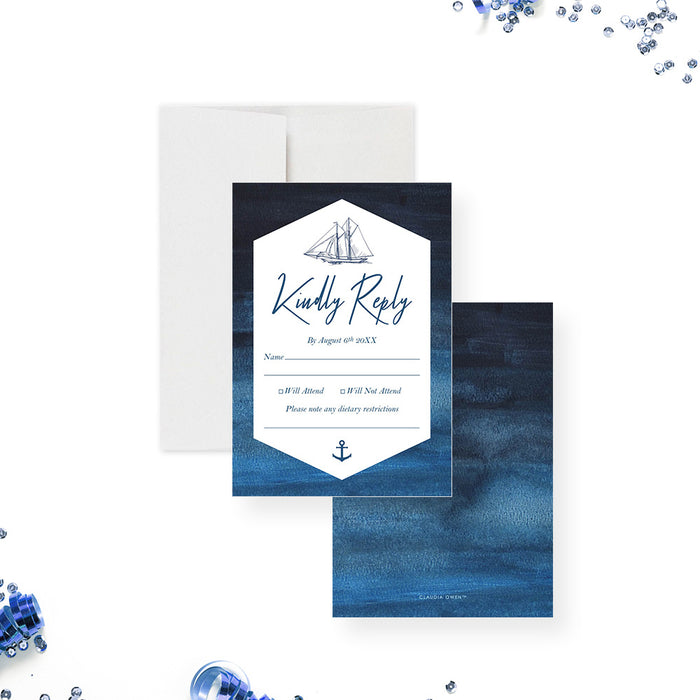Yacht Birthday Party Invitation Card, Sailing Birthday Invitations for Men, Cruise Sail Away Party, Sail Boat Party