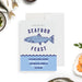 Seafood feast birthday invitation featuring a vintage fish illustration for a fish fry party or coastal themed celebration.-front