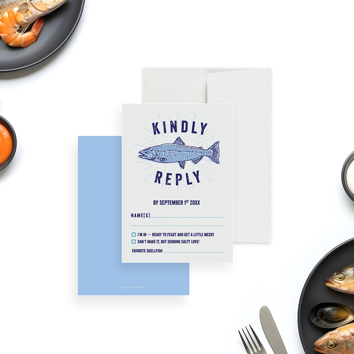 Seafood Feast Birthday Invitation Fish Fry Party Coastal Invite