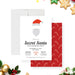 Secret Santa invitation with Santa hat, beard, and candy cane accents — festive holiday gift exchange party invite.-front-back