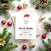 Editable Secret Santa Christmas invitation featuring Santa hat and beard design. Digital holiday party invitation for gift exchange events.